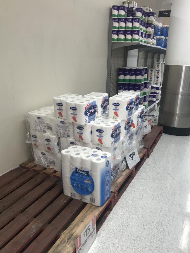 Camberwell Coles. Coffee is in demand and toilet paper has been carted in on crates. Picture: Supplied