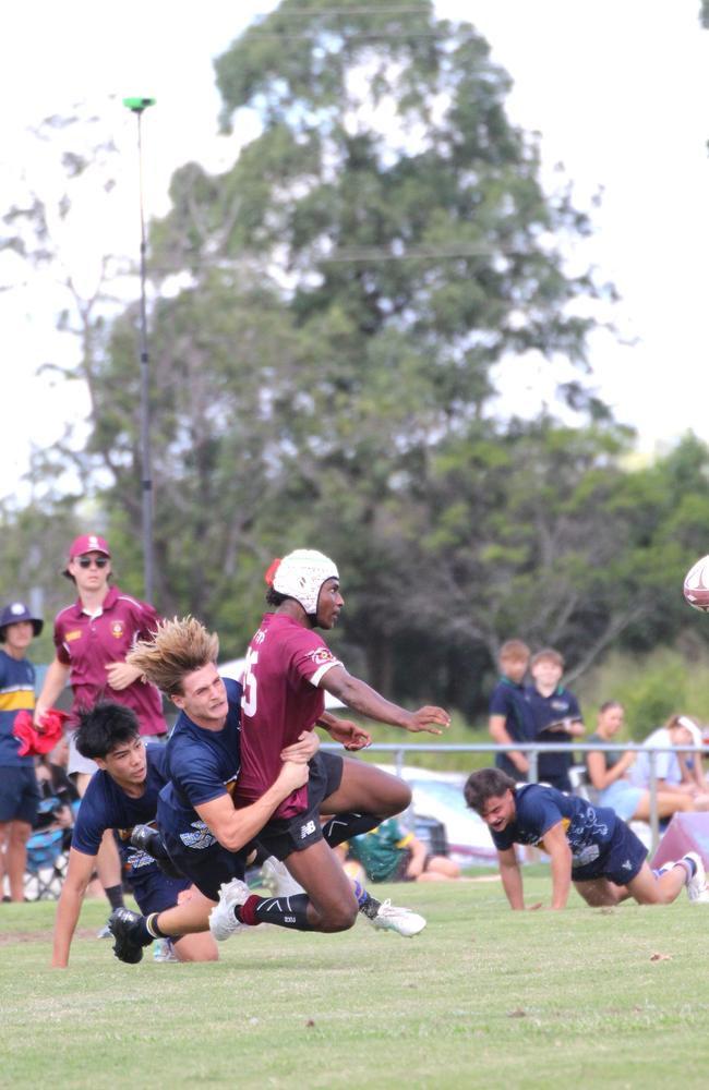 Ballymore Cup rugby action at the Albany Creek Brumbies Junior Rugby Union Club on Friday, April 12, 2024.
