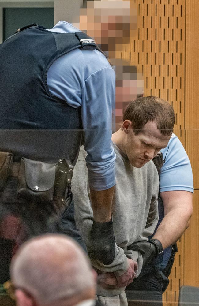 Brenton Tarrant arrives for the second day of his sentencing hearing. Picture: John Kirk-Anderson/Pool/Getty Images