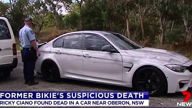 The BMW where Mr Ciano, 35, was found dead near Oberon in mid-February. Picture: Channel Seven