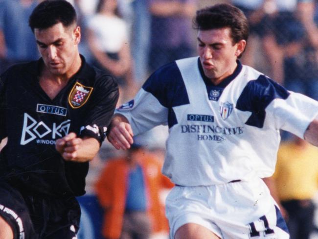 Ex Socceroo Stan Lazaridis playing for then NSL club West Adelaide in 1995.