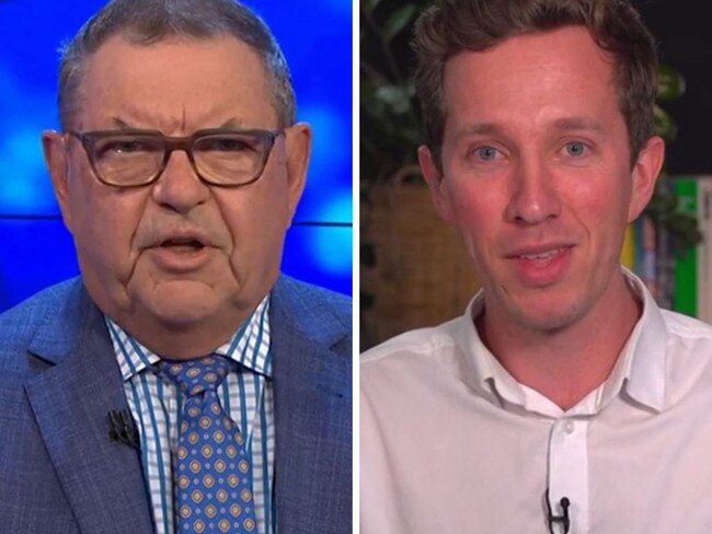 Steve Price and a Greens MP on The Project. Picture: Ten