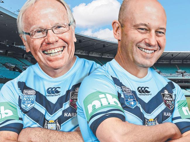 ARL chairman Peter Beattie and NRL CEO Todd Greenberg. Picture: Digitally altered