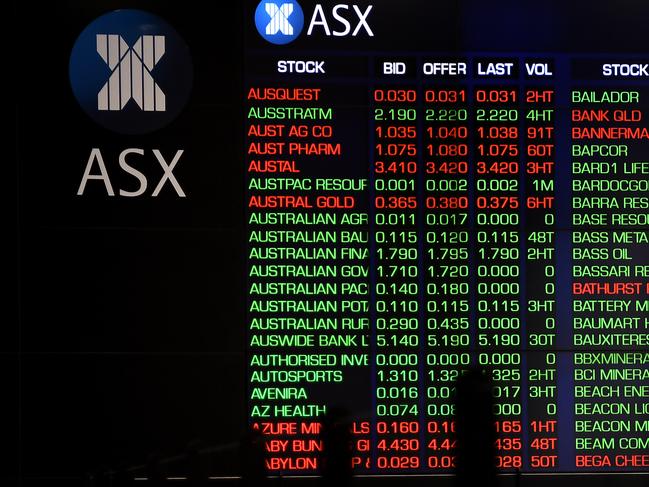 SYDNEY, AUSTRALIA - NCA NewsWire Photos SEPTEMBER, 03, 2020: Digital market boards at the Australian Stock Exchange (ASX) in Sydney. Picture: NCA NewsWire/Joel Carrett