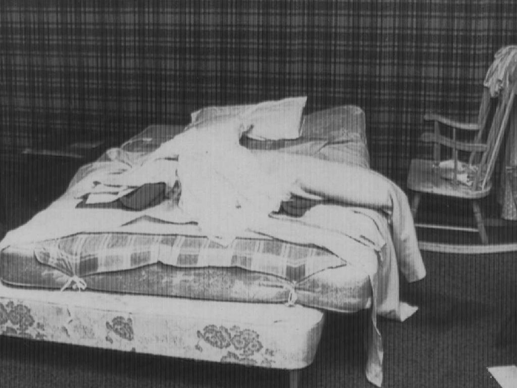 A bedroom in the house in Collingwood where Suzanne Armstrong and Susan Bartlett were killed.