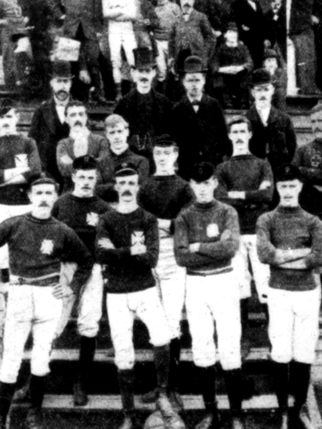 The first NSW soccer team to tour Victoria in 1883.