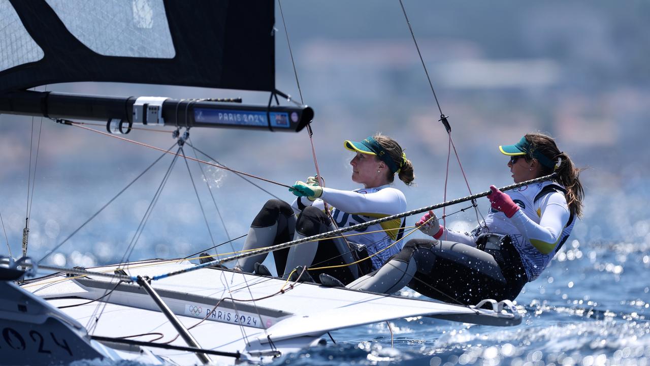 Evie Haseldine and Olivia Price during practice in Marseille. Picture: Getty Images