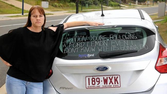 DANGEROUS: JULIE Zawila is so scared to drive her "lemon'' Ford Focus. She is currently trying to get a full refund from Ford.