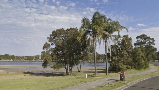The foreshore of Evans River on Elm St at Evans Head, where the girl was reportedly touched by the stranger. Picture: Google Maps