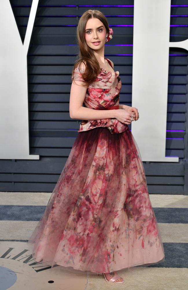 Lily Collins attends the 2019 Vanity Fair Oscar Party hosted by Radhika Jones at Wallis Annenberg Center for the Performing Arts on February 24, 2019 in Beverly Hills, California. (Photo by Dia Dipasupil/Getty Images)