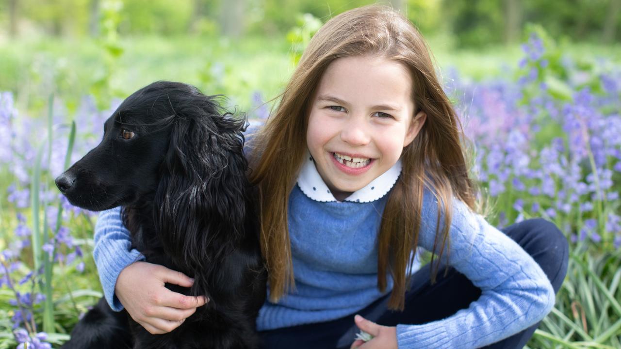 Princess Charlotte with cocker spaniel Orla. Picture: The Duchess of Cambridge via Getty images