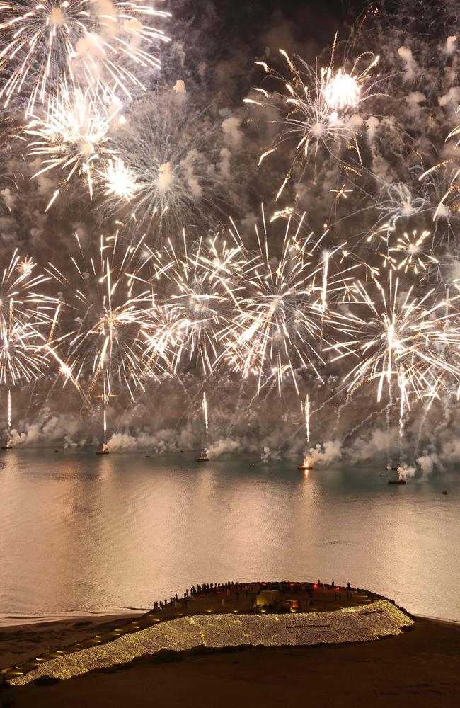 New Year's Eve fireworks erupt over Ras al-Khaimah. Picture: AFP