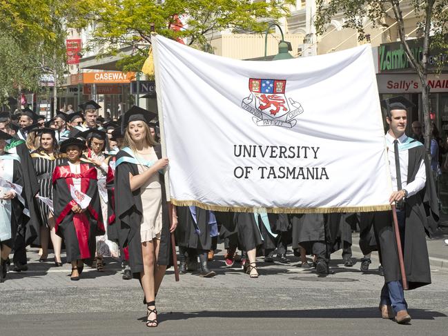 Town and Gown at the UTAS Graduation, Launceston. PICTURE CHRIS KIDD