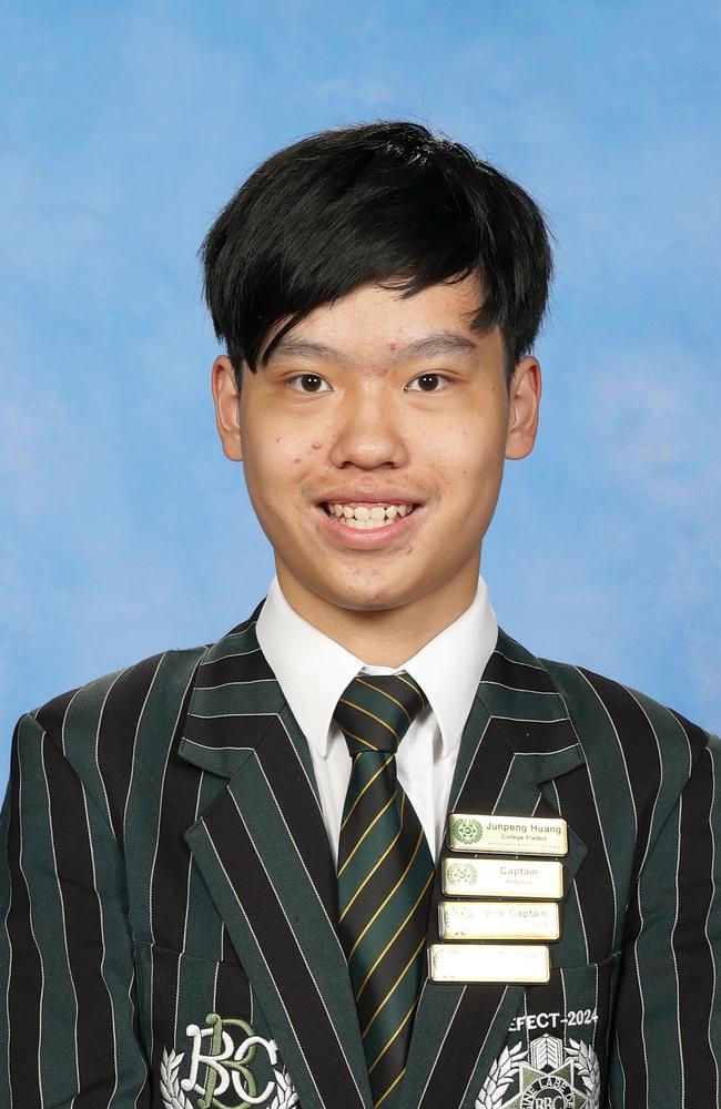 Brisbane Boys College 2024 high achiever Junpeng Huang. Picture: supplied