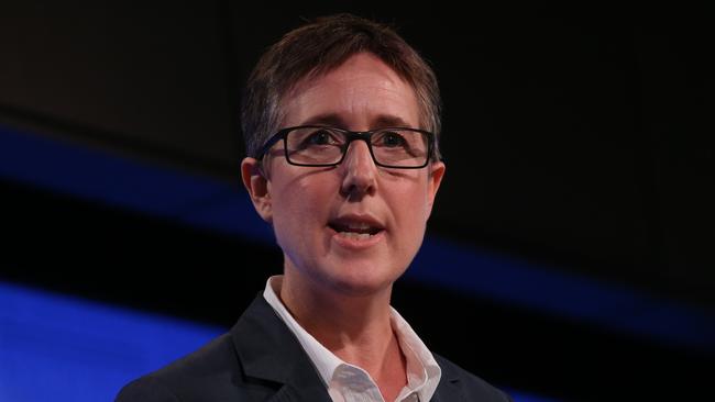 ACTU secretary Sally McManus addressing the National Press Club in Canberra. Picture: Kym Smith