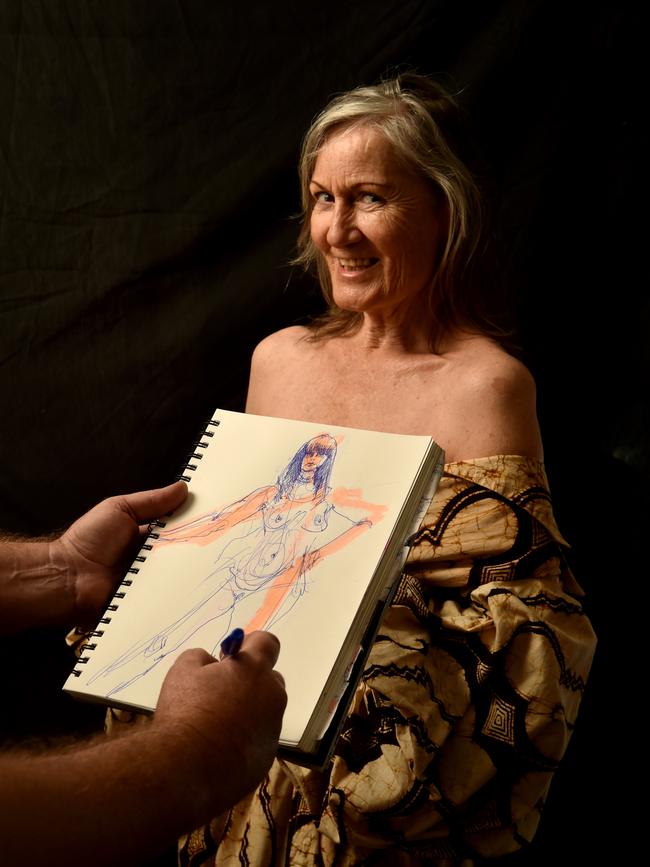 Life drawing model Zuni Drake at Umbrella Studio. Picture: Evan Morgan