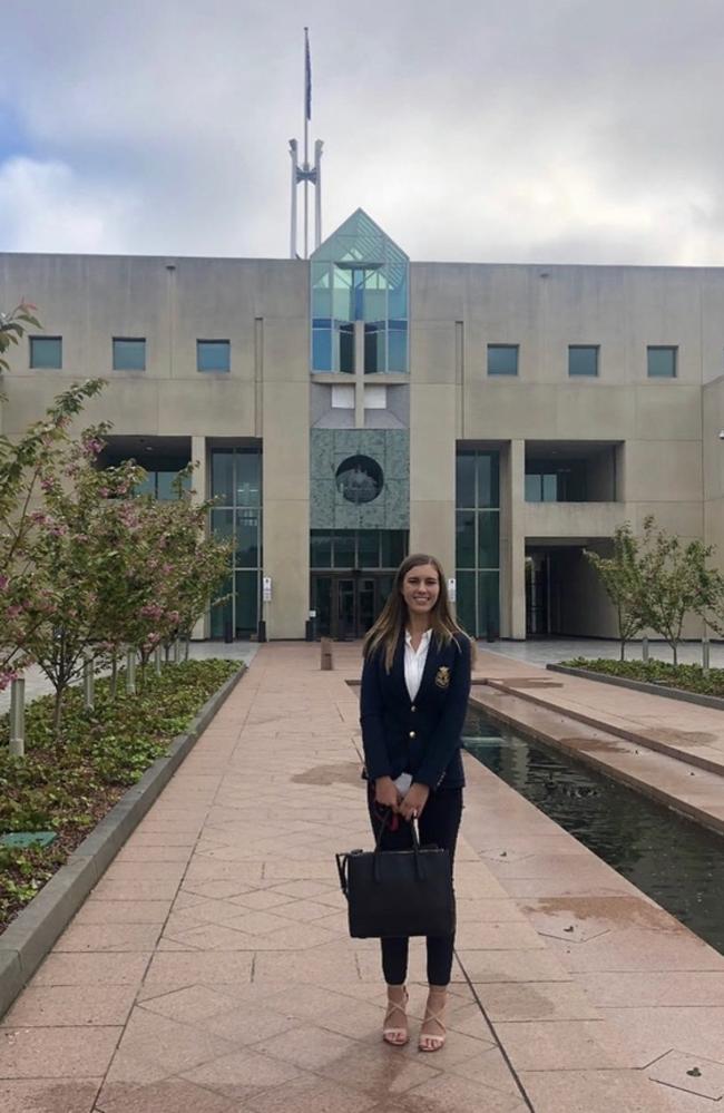 Brittany Higgins during her time working at Parliament House.