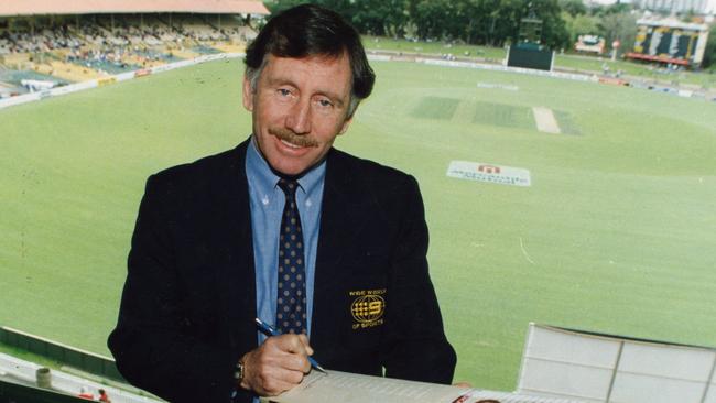 In the commentary box for the Nine Netowrk at Adelaide Oval in 1992.