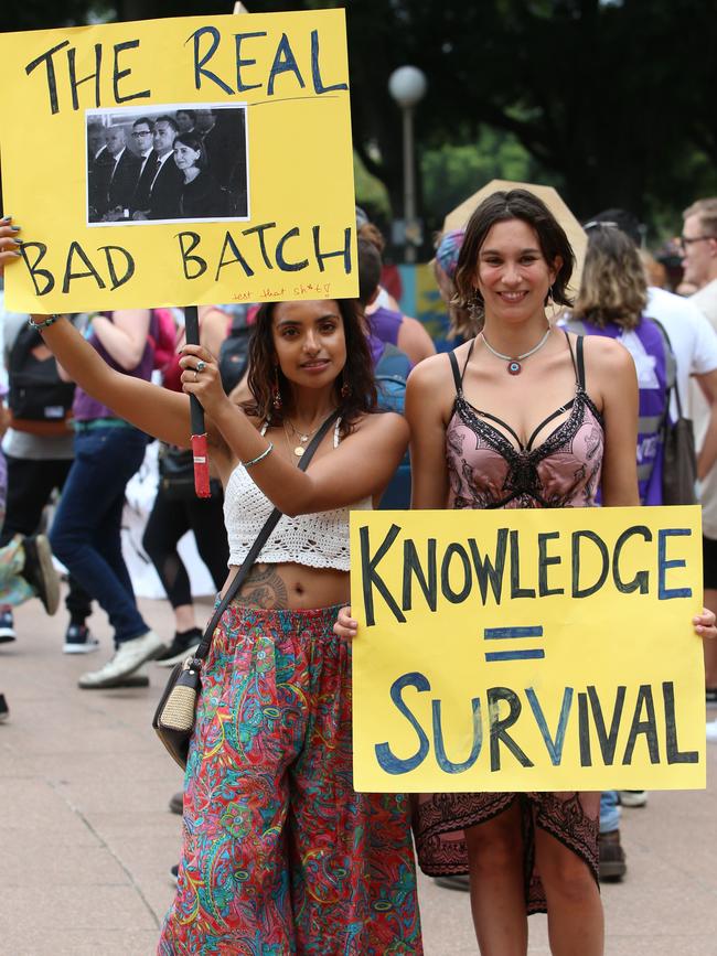 Marickville’s Himalee Raj, 25, and Talina Hurzeler, 25, unite for a better future and safety for festival attendees. Picture: Damian Shaw