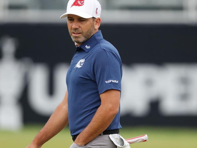 LOS ANGELES, CALIFORNIA - JUNE 15: Sergio Garcia of Spain walks on the 12th hole during the first round of the 123rd U.S. Open Championship at The Los Angeles Country Club on June 15, 2023 in Los Angeles, California.   Sean M. Haffey/Getty Images/AFP (Photo by Sean M. Haffey / GETTY IMAGES NORTH AMERICA / Getty Images via AFP)