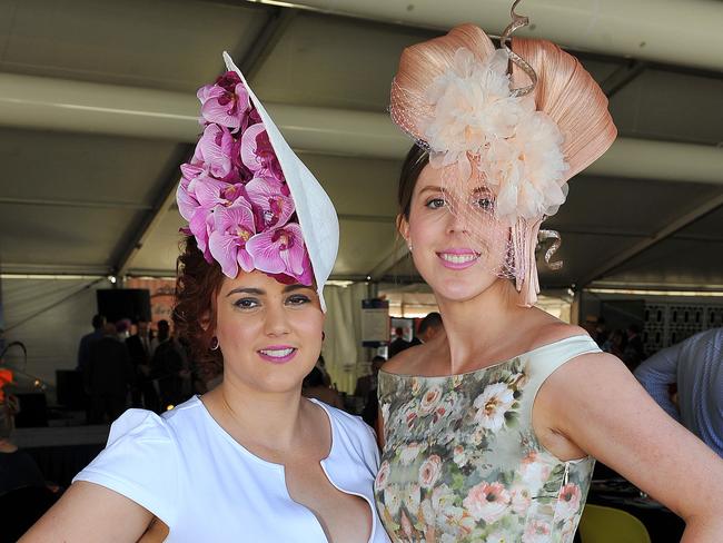 Ladies Day at Cluden Park. Katie Marks and Erica Sperring. Picture: Shae Beplate