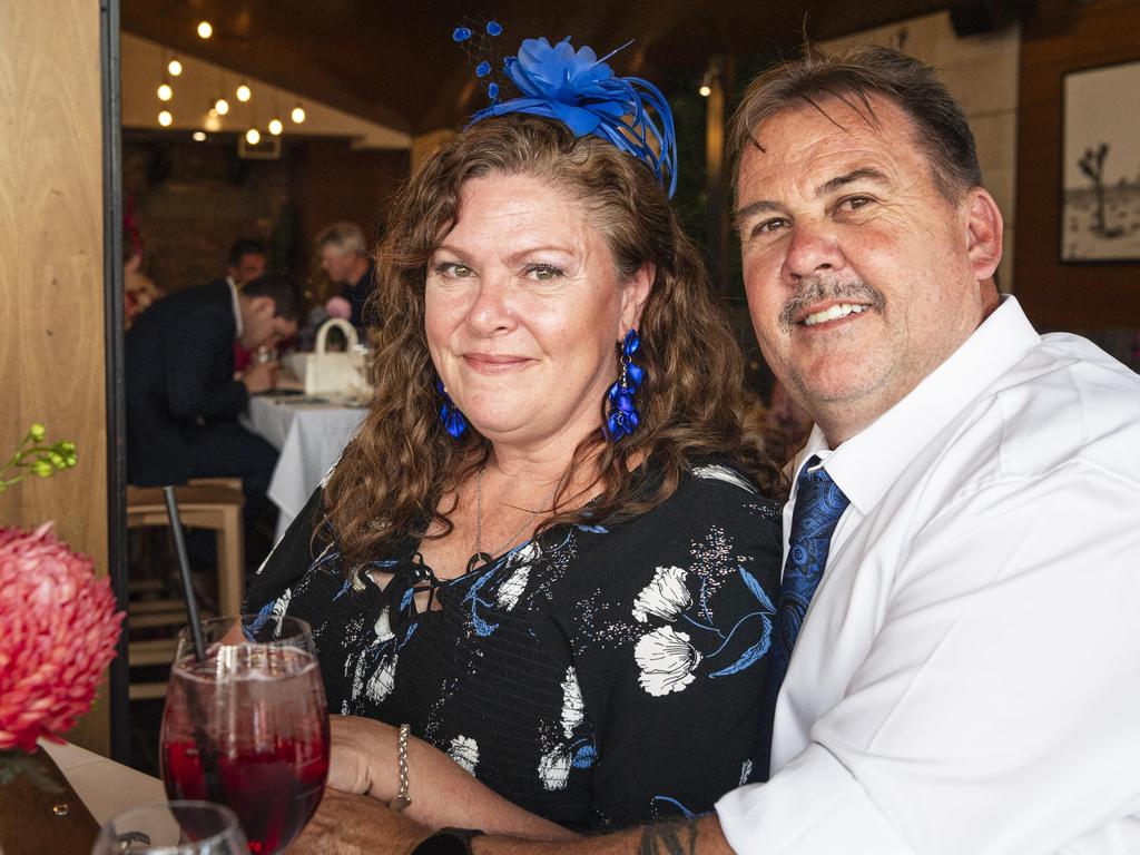 Kelly Hohn and Darren Van Rangelrooy at Fitzy's Melbourne Cup Party, Tuesday, November 5, 2024. Picture: Kevin Farmer