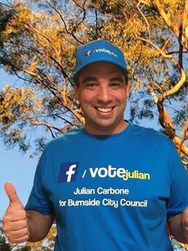 Julian Carbone has resigned from the Burnside Council. Picture: Instagram