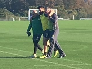 Supplied Editorial Australian winger Josh Mansour has suffered a serious knee injury after a freak training accident