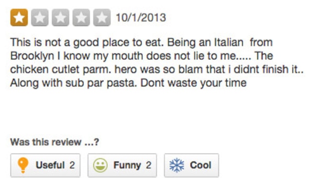 Burn ... Francesco Marci, of Park Italian Gormet, called one reviewer “proprio scemo” which is Italian for “just stupid.”