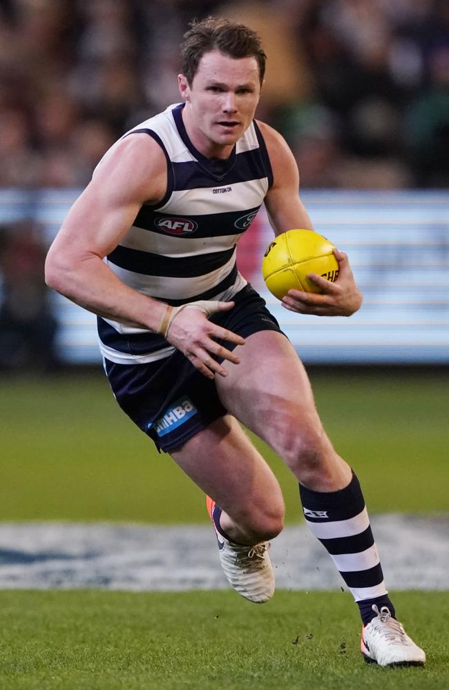 Patrick Dangerfield kept the Cats in the game. Picture: AAP