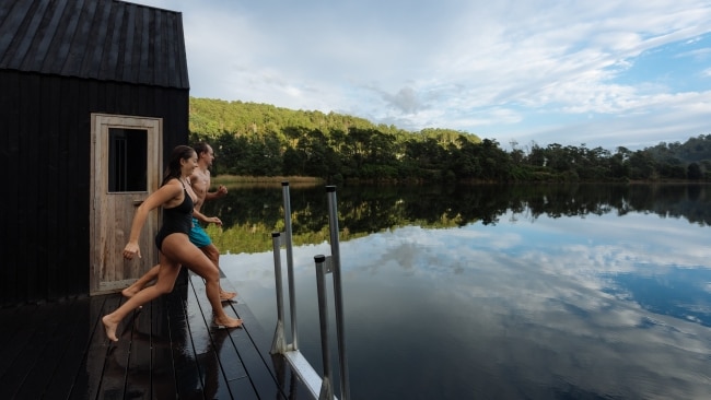 The Floating Sauna Lake Derby is the perfect way to finish a mountain bike adventure, or simply to take in the beauty of nature. Picture: Jason Charles Hill