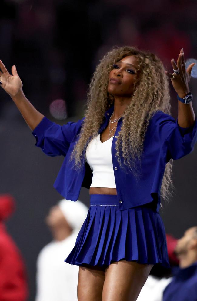 The tennis superstar appeared during Lamar’s performance of “Not Like Us”. Picture: Getty Images