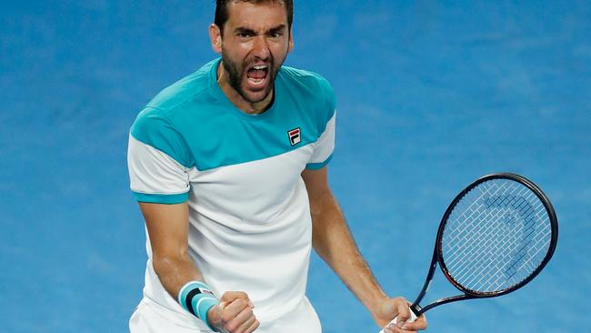 Marin Cilic during his quarter-final match against Rafael Nadal. Picture: Getty Images.