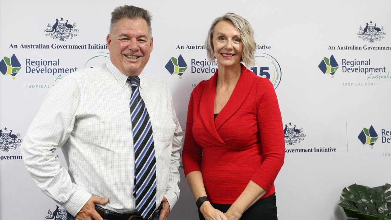 Regional Development Australia Tropical North deputy chair Brett Moller and chief executive officer Sonja Johnson have reaffirmed their commitment to advocating for the Far North at RDA's 15th anniversary celebrations. Photo: Catherine Duffy.