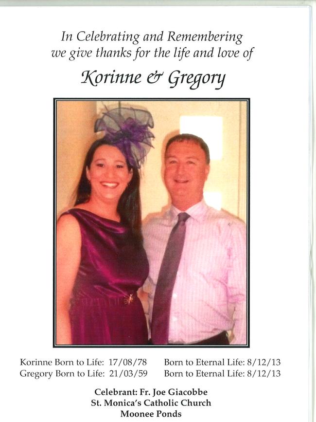 Funeral service booklet for the couple.