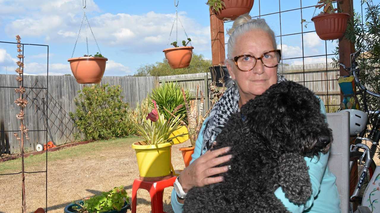 POST-WAR BATTLE: Veteran Joy O'Donohue with her assistance dog Chicko, who helps her survive. Picture: Meg Bolton