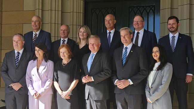 The new Liberal minority government cabinet is sworn in at Government House, Thursday, April 11, 2024.