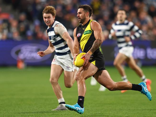 Graham in full flight against the Cats after another frustrating start to the season. Picture: Graham Denholm/Getty Images