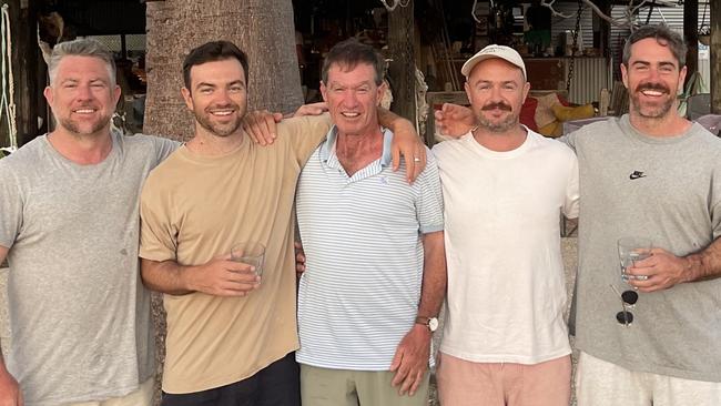 Andrew “Tab” Hunter (centre) with his sons Sam, Jamie, Tom and Nick. Picture: Supplied