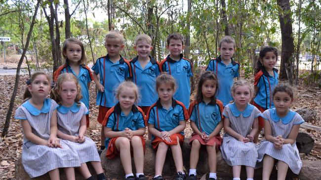 SATTLER CHRISTIAN COLLEGE. FRONT ROW (L-R): Matilda Mychas, Matilda Stewart, Alex Hansman, Tia Kiernan, Aurora Pattemore, Indianna Featherstone, Grace O’Shea. BACK ROW (L-R): Chaylea Bradley, Cooper McDonald, Chase Bradbury, Hudson Keating, Will Taylor, Katherine Mifsud