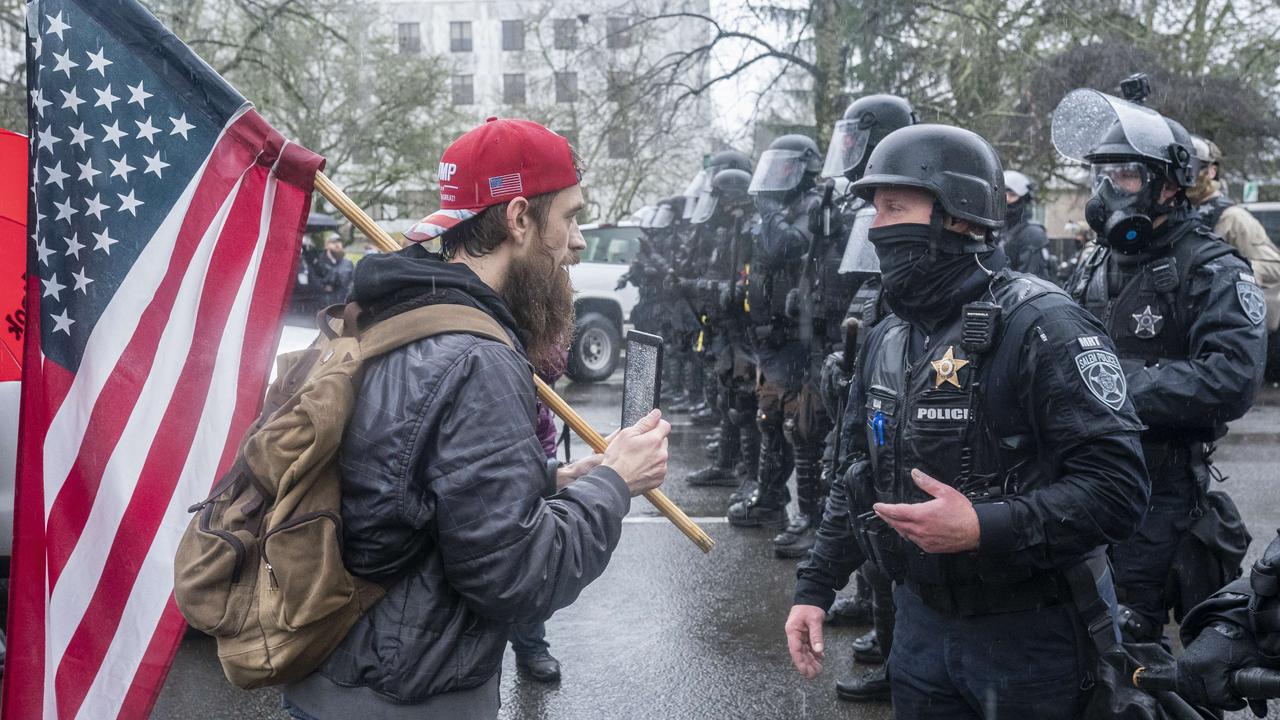 The rioters broke through the police barricade to storm the Capitol building. Picture: Nathan Howard/Getty Images/AFP