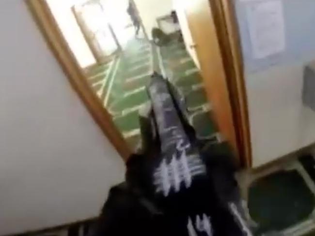 Video images of a Christchurch Mosque mass shooting.