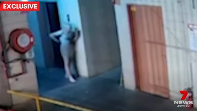 A naked man was captured on video prowling around a Hindley St garbage disposal area. Picture: 7NEWS