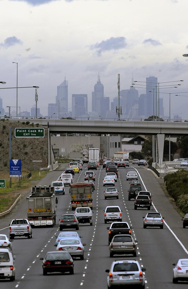 A view of the delays from the Forsyth Road bridge.