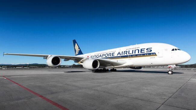 The immediately recognisable livery of Singapore Airlines.