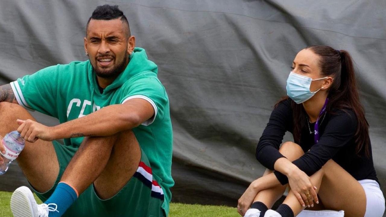 Nick Kyrgios and Chiara Passari chill out at Wimbledon. Picture: Instagram