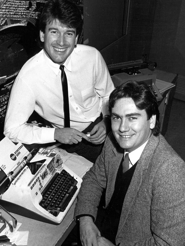 Channel 10s roving sports reporters Stephen Quartermain and Eddie McGuire prepare for a big year in football ... they haven’t changed a bit.