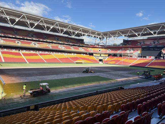Suncorp Stadium is currently undertaking a resurfacing of the ground ahead of Magic Round this weekend Picture Supplied