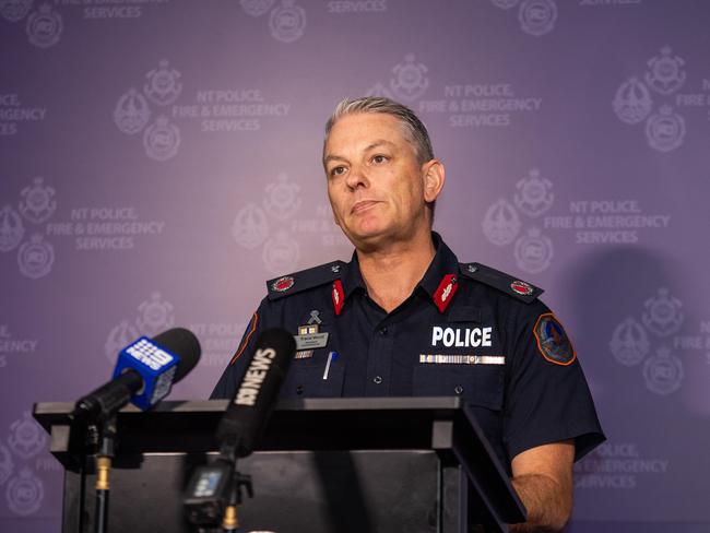 Travis Wurst Assistant Commissioner at the press conference speaks on the autopsy results of the 19-year-old Alice Springs teenager who was found dead lying on Undoolya Road. Picture: Pema Tamang Pakhrin