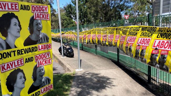 LNP signage in the Currumbin by-election targeted Treasurer Jackie Trad as dodgy and Labor candidate Kaylee Campradt paid the price for its effectiveness. .